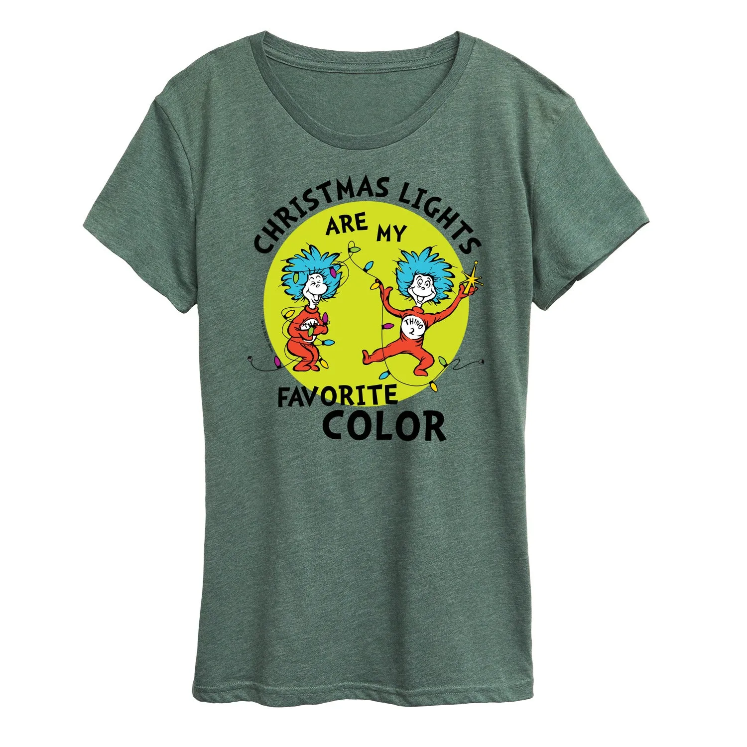 The Cat in the Hat - Christmas Lights Are My Favorite Color - Women's Short Sleeve Graphic T-Shirt sold by Zulily product image thumbnail 2