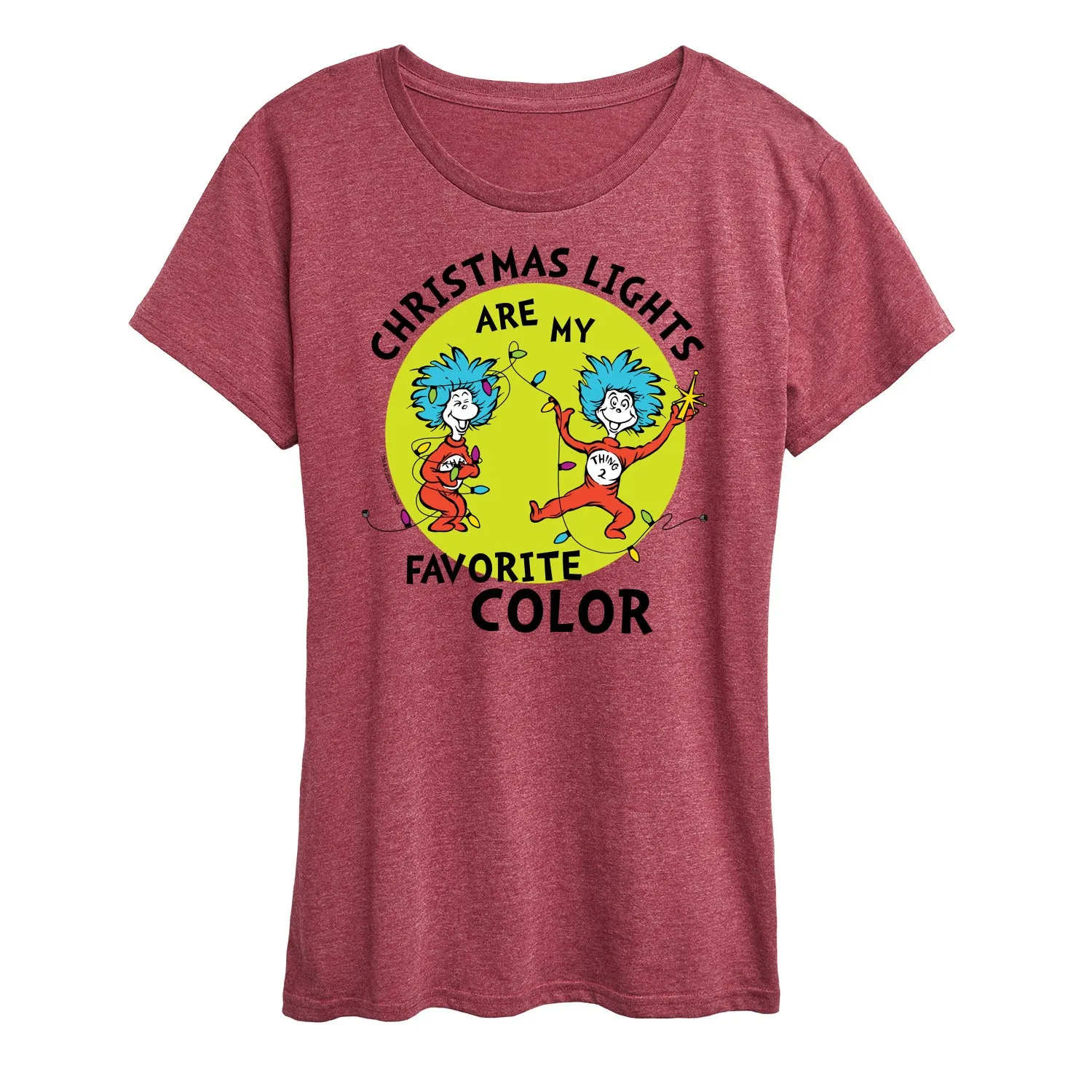 The Cat in the Hat - Christmas Lights Are My Favorite Color - Women's Short Sleeve Graphic T-Shirt sold by Zulily product image thumbnail 3