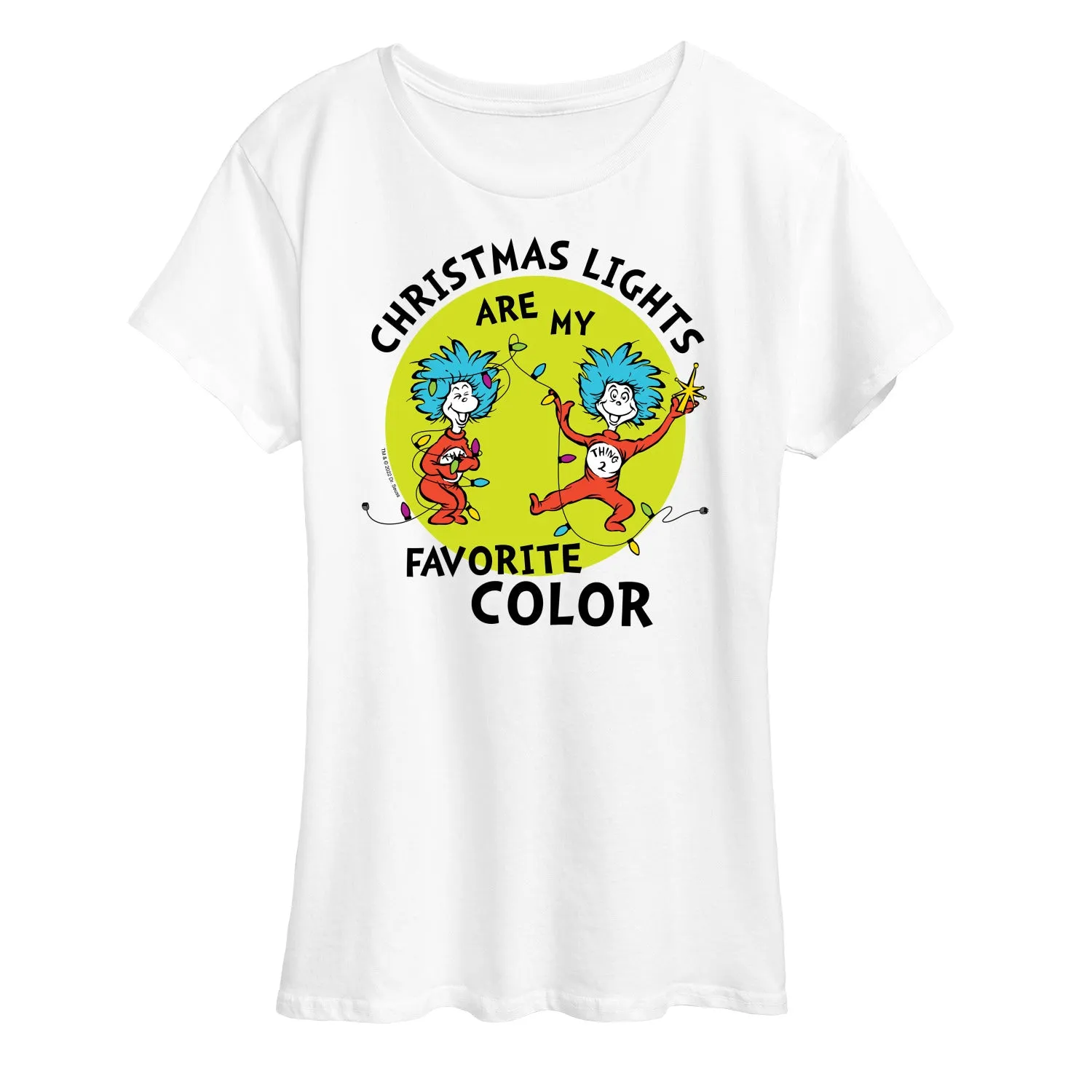The Cat in the Hat - Christmas Lights Are My Favorite Color - Women's Short Sleeve Graphic T-Shirt sold by Zulily product image thumbnail 4