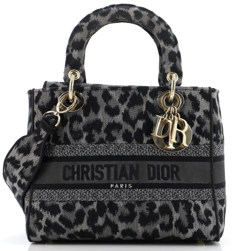 Pre-Loved Christian Dior Lady D-Lite Bag Mizza Embroidered Canvas Medium sold by Zulily