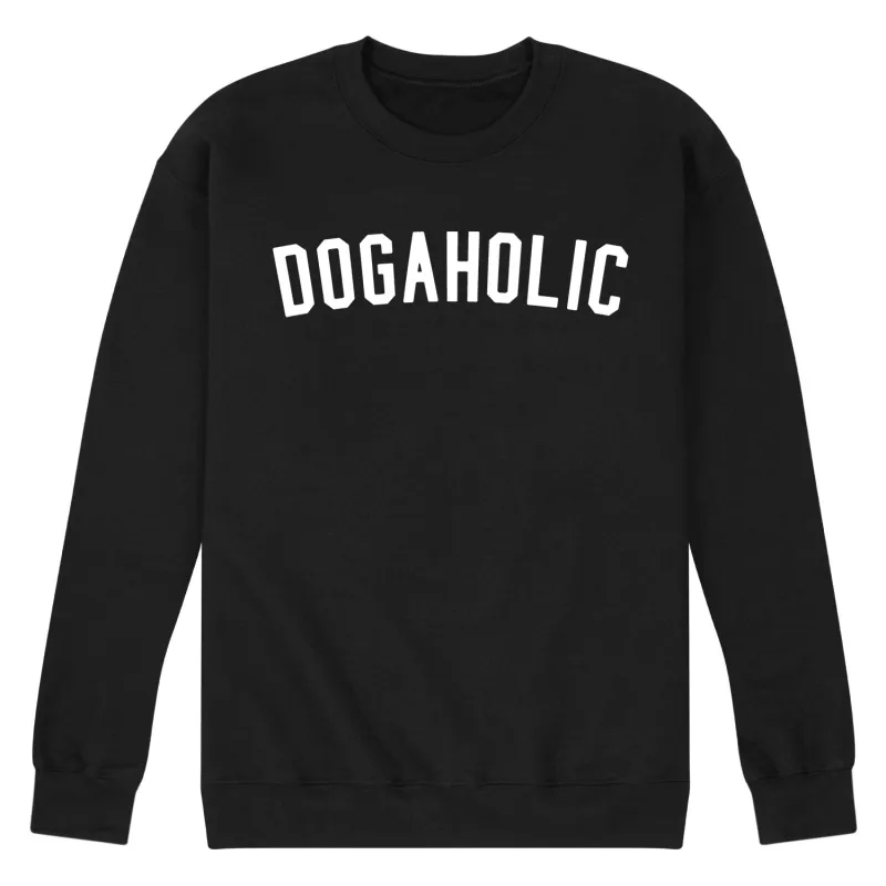 Instant Message - Dogaholic - Men's Long Sleeve Crew Fleece Sweatshirt sold by Zulily