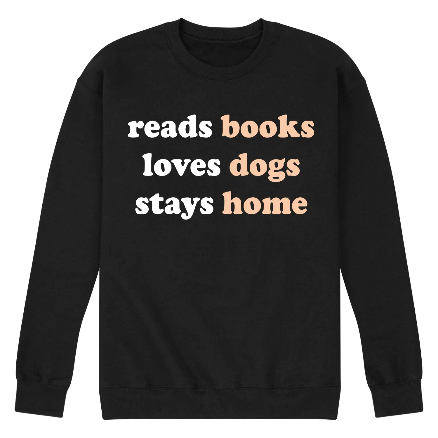 Instant Message - Books Dogs Home - Men's Long Sleeve Crew Fleece Sweatshirt sold by Zulily