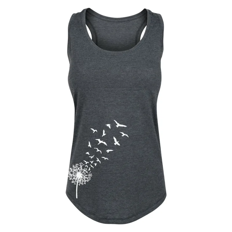 Instant Message - Dandelion Birds Bottom Side - Women's Racerback Tank sold by Zulily