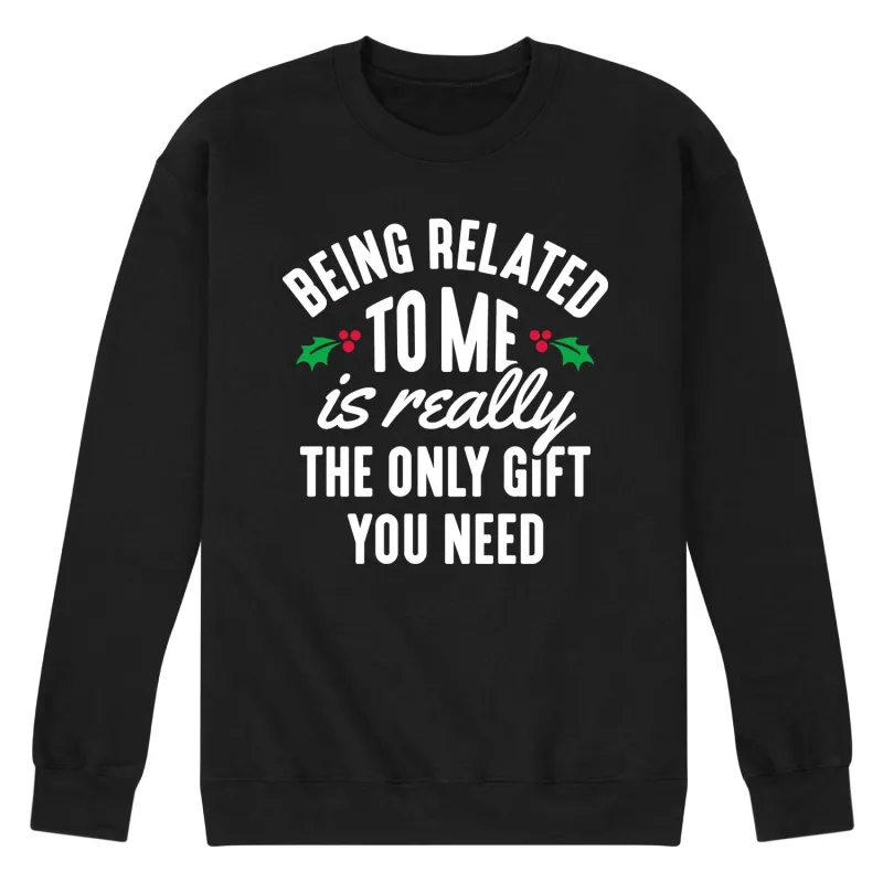 Instant Message - Being Related to Me - Men's Long Sleeve Crew Fleece Sweatshirt sold by Zulily