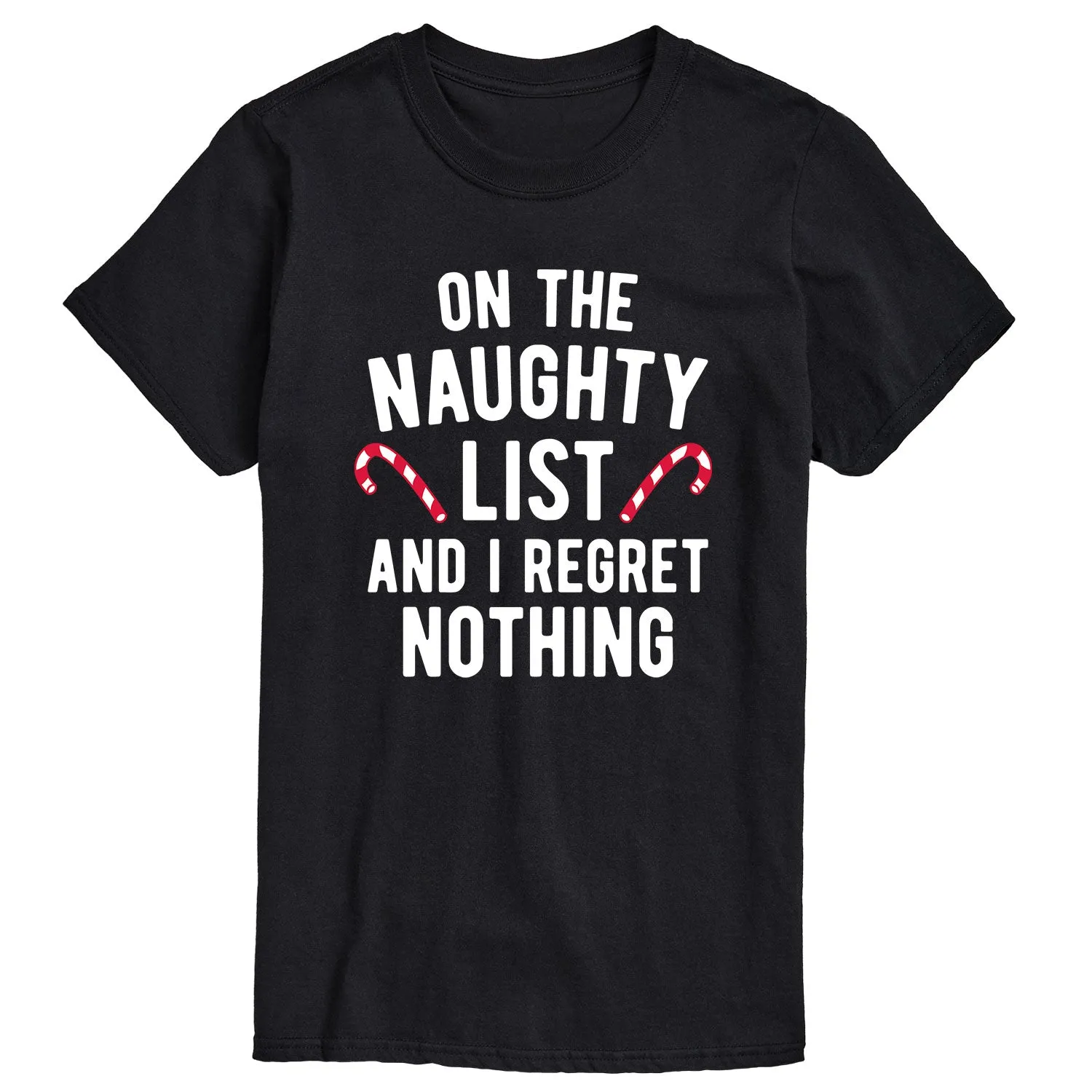 Instant Message - On the Naughty List I Regret Nothing - Men's Short Sleeve Graphic T-shirt sold by Zulily