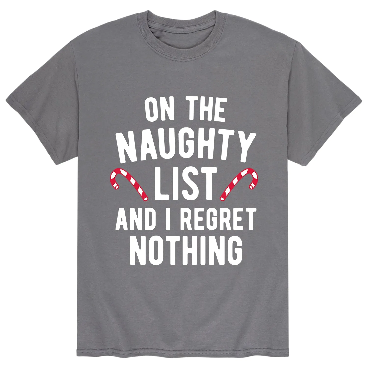 Instant Message - On the Naughty List I Regret Nothing - Men's Short Sleeve Graphic T-shirt sold by Zulily product image thumbnail 2