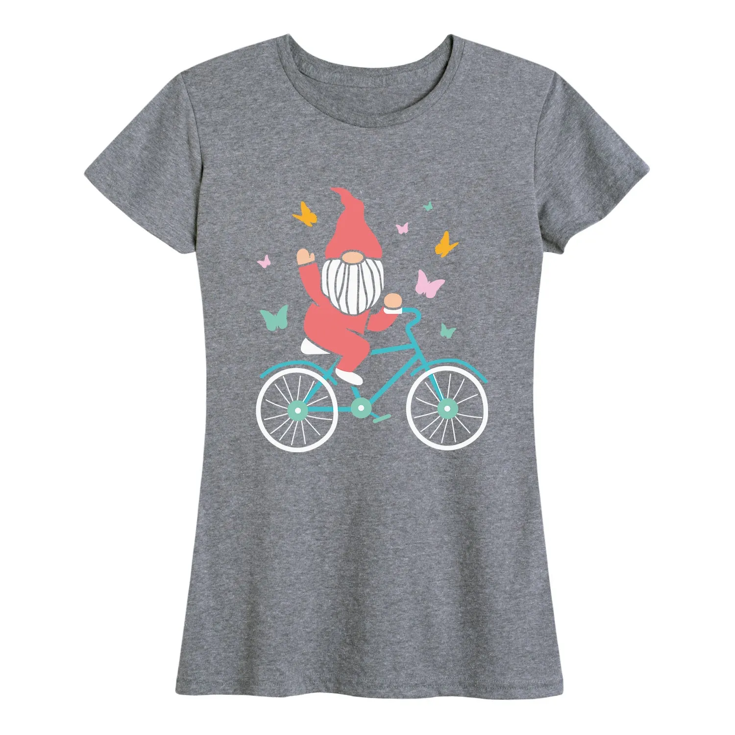 Instant Message - Gnome on Bike - Women's Short Sleeve Graphic T-shirt sold by Zulily product image thumbnail 2