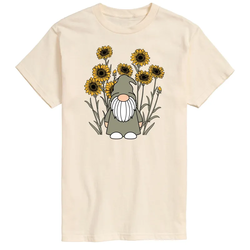 Instant Message - Sunflower Gnome - Men's Short Sleeve Graphic T-shirt sold by Zulily