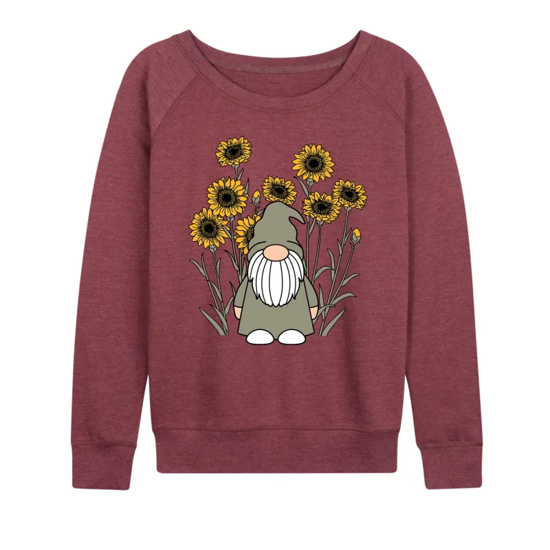 Instant Message - Sunflower Gnome - Women's French Terry Long Sleeve Pullover sold by Zulily