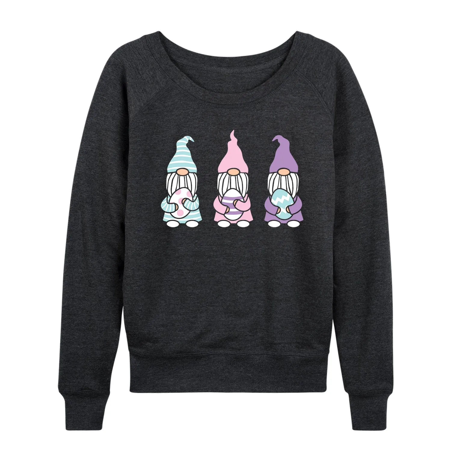 Instant Message - Easter Gnomes - Women's French Terry Long Sleeve Pullover sold by Zulily