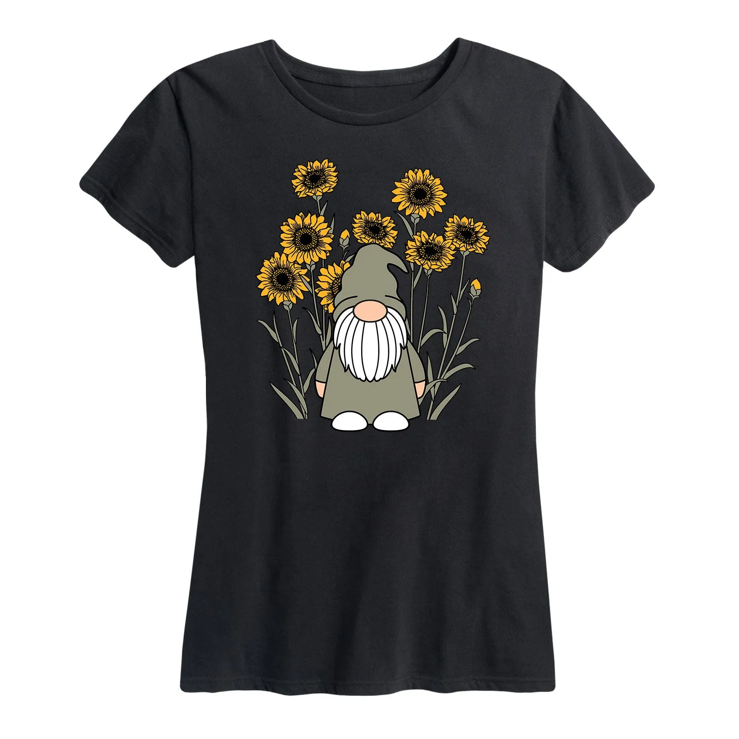 Instant Message - Sunflower Gnome - Women's Short Sleeve Graphic T-shirt sold by Zulily