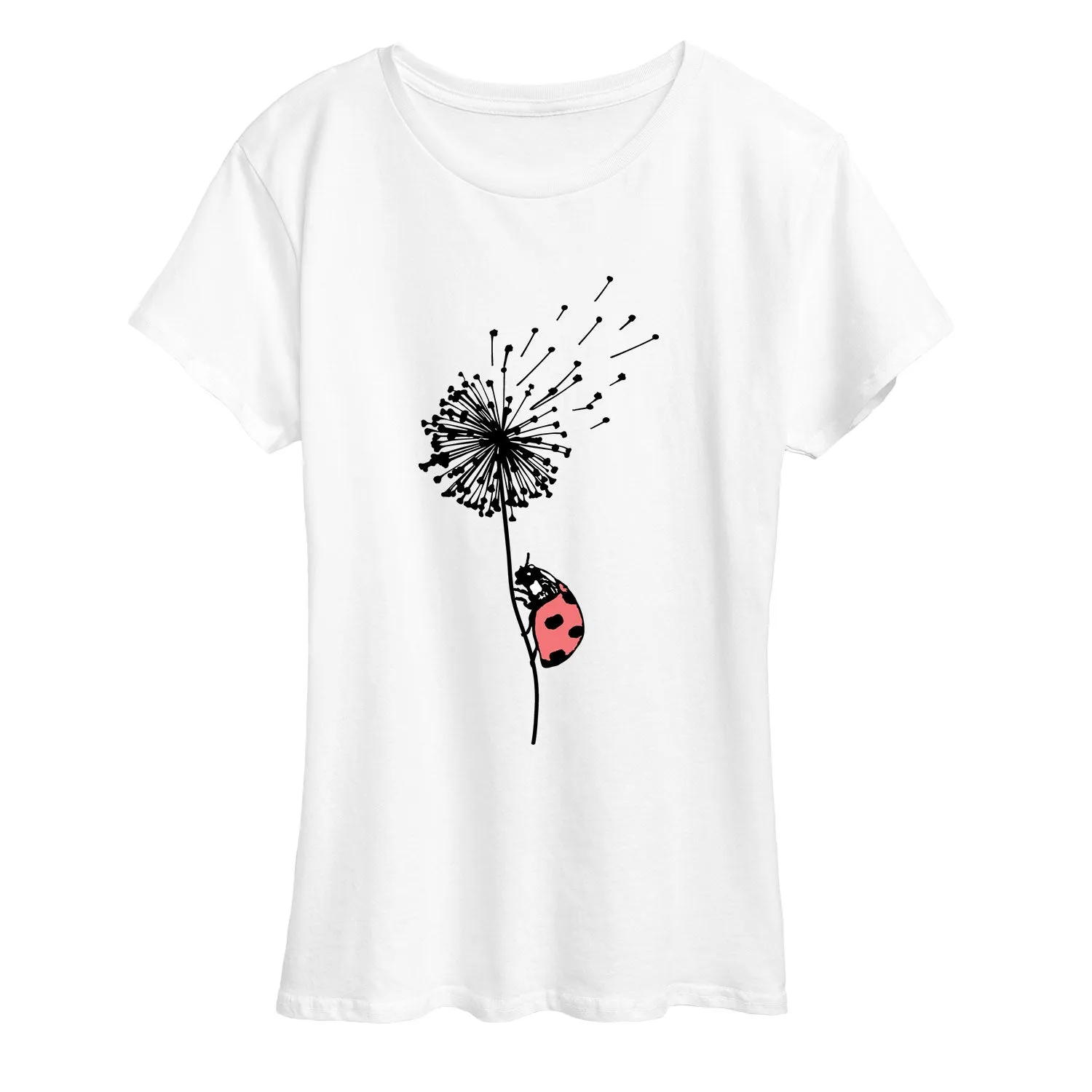 Instant Message - Ladybug On Dandelion - Women's Short Sleeve Graphic T-Shirt sold by Zulily product image thumbnail 5