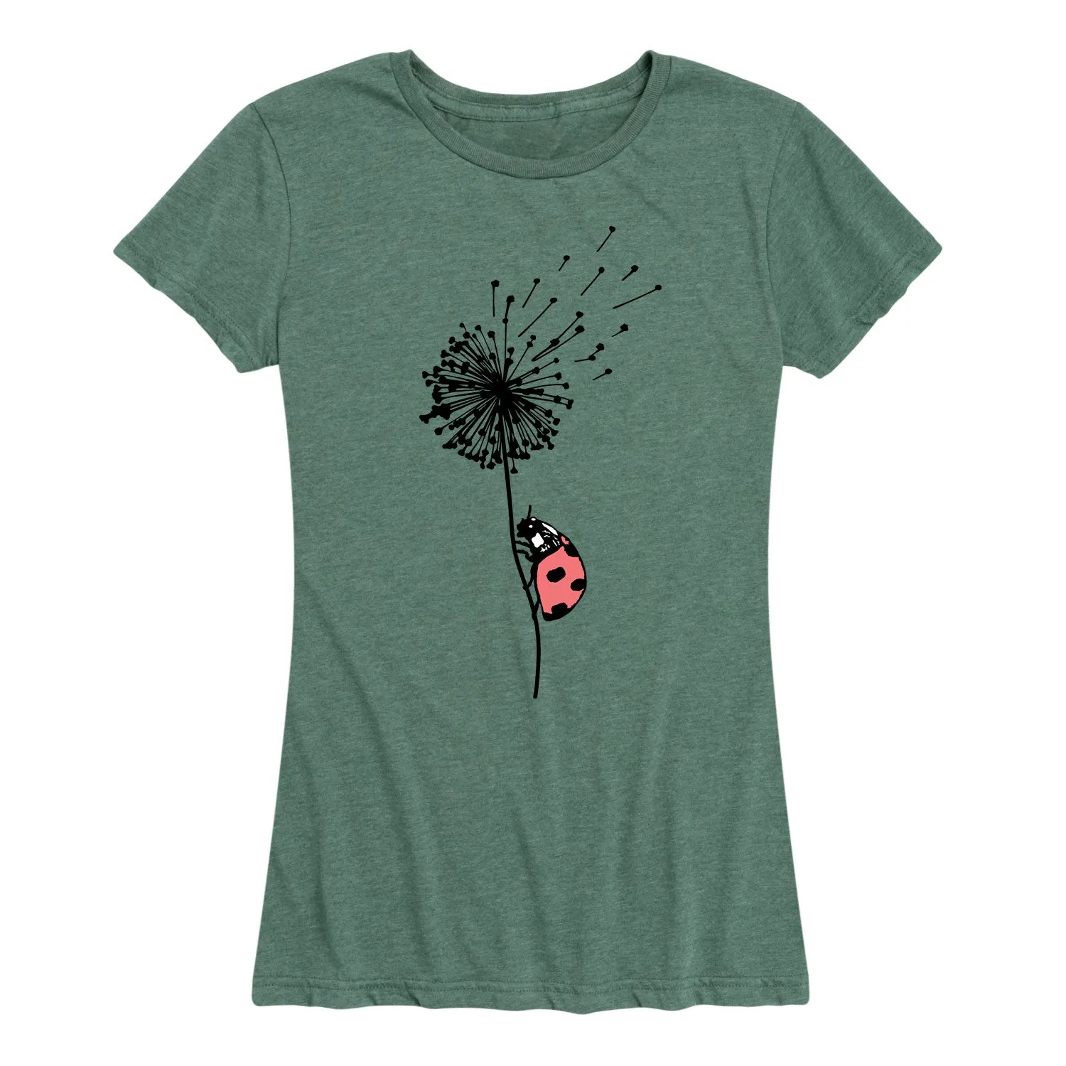 Instant Message - Ladybug On Dandelion - Women's Short Sleeve Graphic T-Shirt sold by Zulily product image thumbnail 2