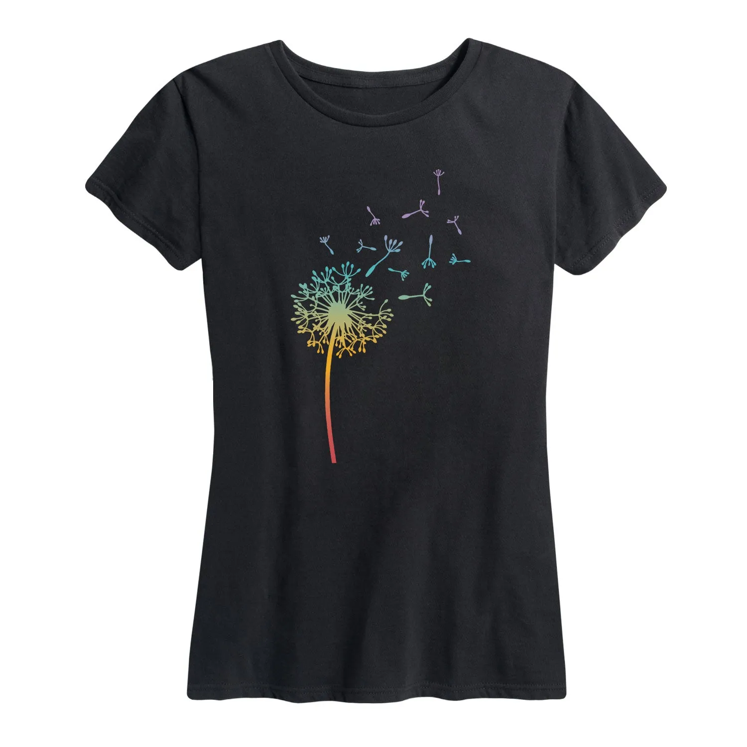 Instant Message - Rainbow Dandelion - Women's Short Sleeve Graphic T-Shirt sold by Zulily