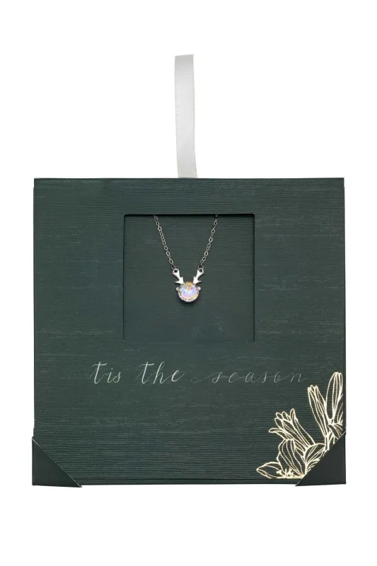 callura Rhodium-Plated AB Deer Necklace with Swarovski Crystals sold by Zulily