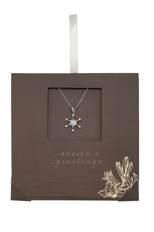callura Rhodium-Plated AB Snowflake Necklace with Swarovski Crystals sold by Zulily