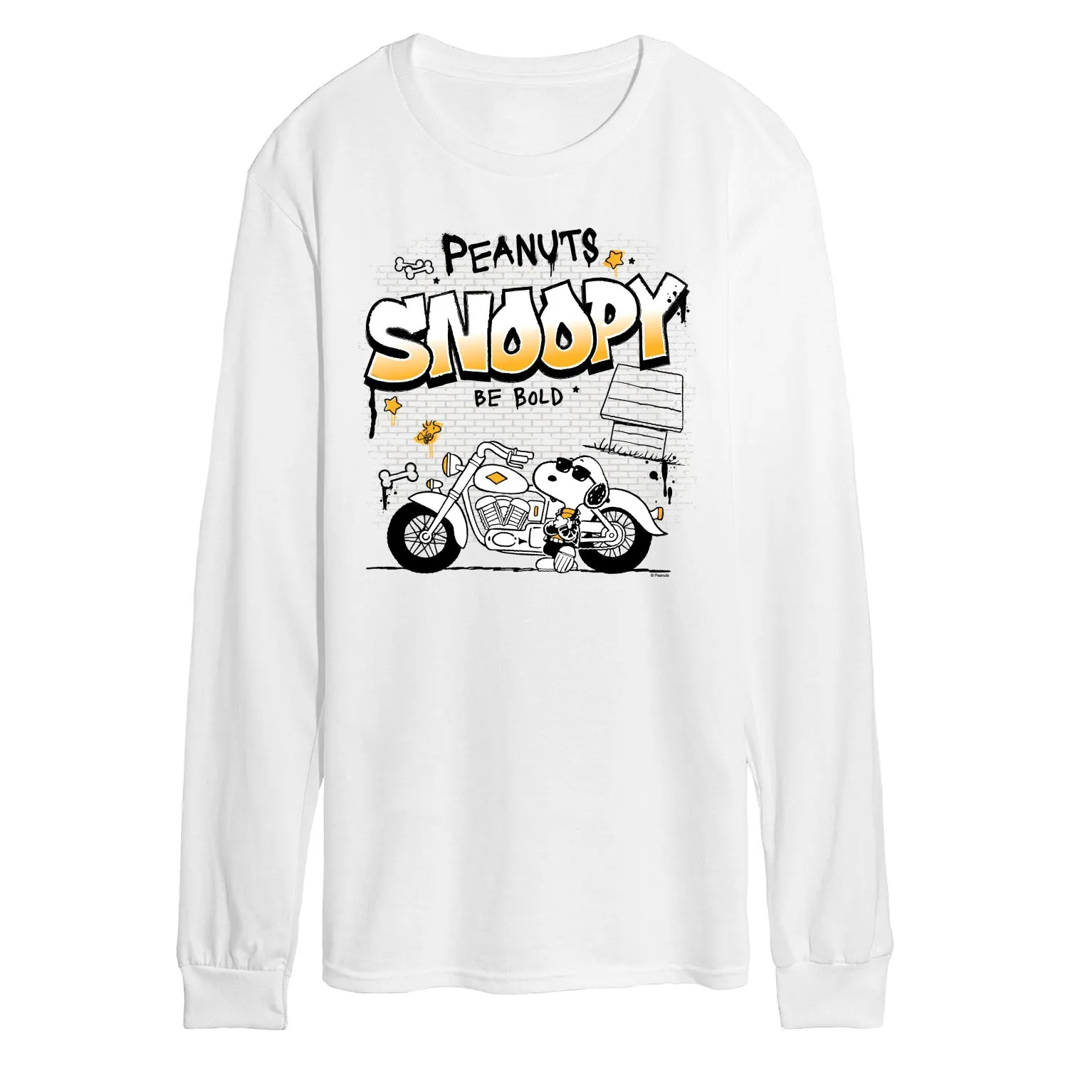 Peanuts - Snoopy Be Bold Motorcycle - Men's Long Sleeve Graphic T-Shirt sold by Zulily