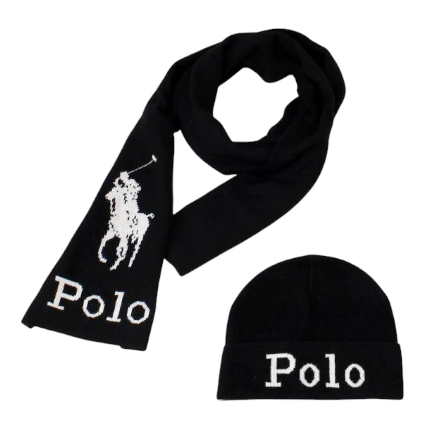 Adult Polo Ralph Lauren Jacquard Stacked Pony Set (Scarf & Beanie) sold by Zulily product image thumbnail 2