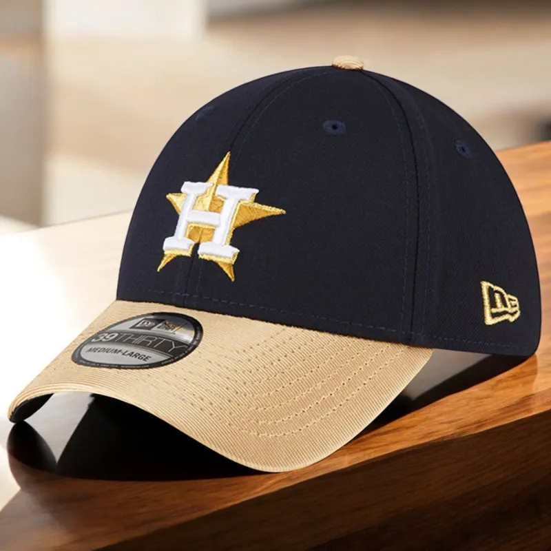 Men's New Era MLB 3930 Gold Collection Flex Fit - Houston Astros sold by Zulily