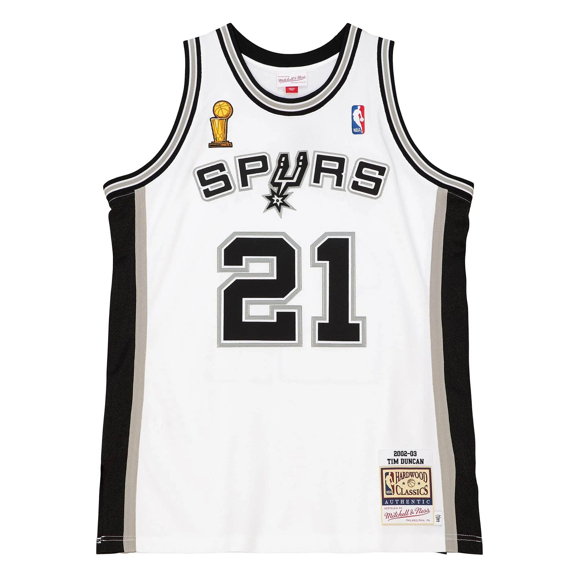 Mitchell & Ness NBA Home Finals Jersey San Antonio Spurs 2002 Tim Duncan sold by Zulily