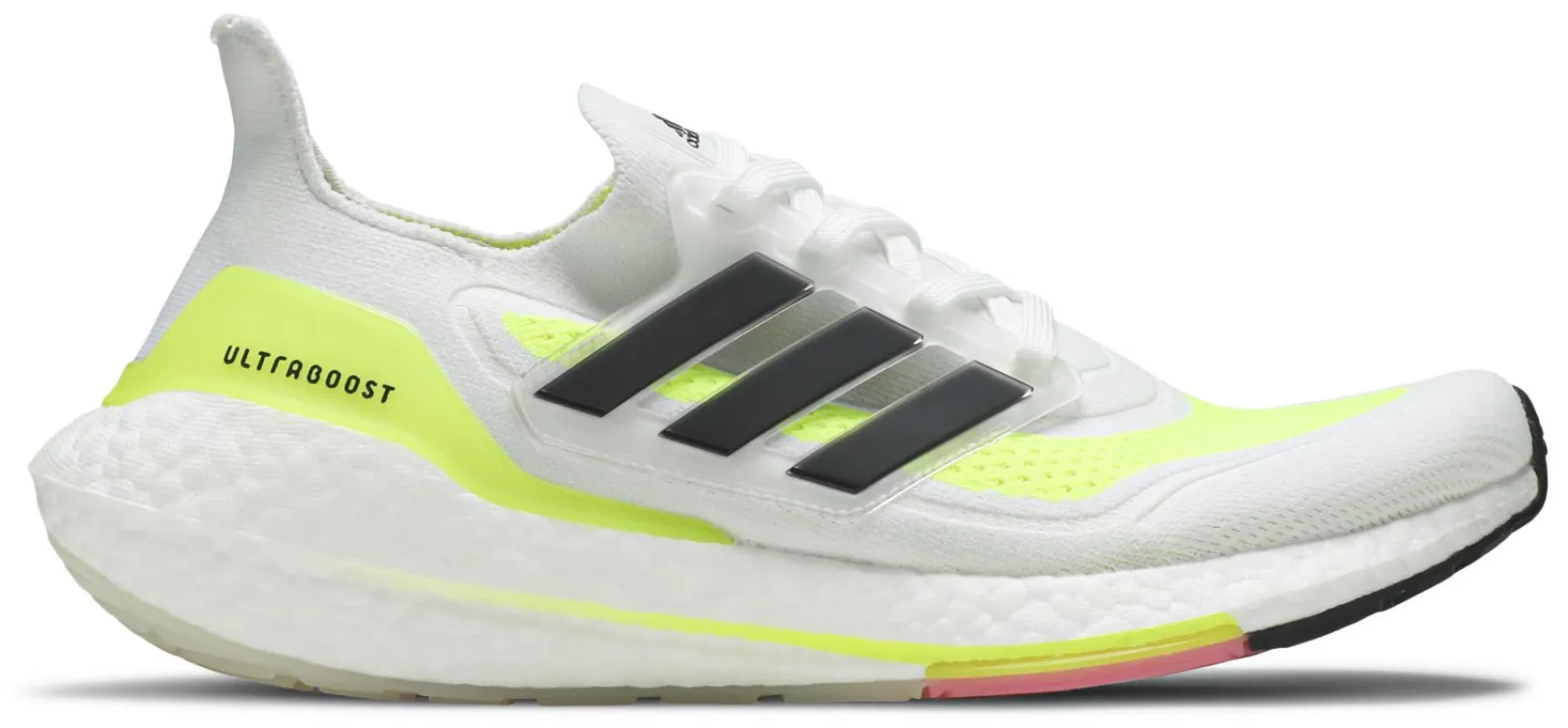 Men's adidas Ultra Boost 21 'White Solar Yellow' sold by Zulily
