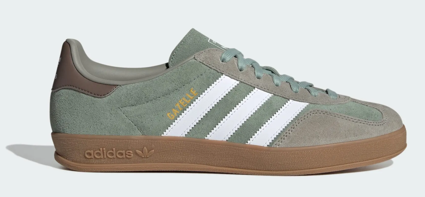 Men's adidas Gazelle Indoor 'Silver Pebble Silver Green' sold by Zulily