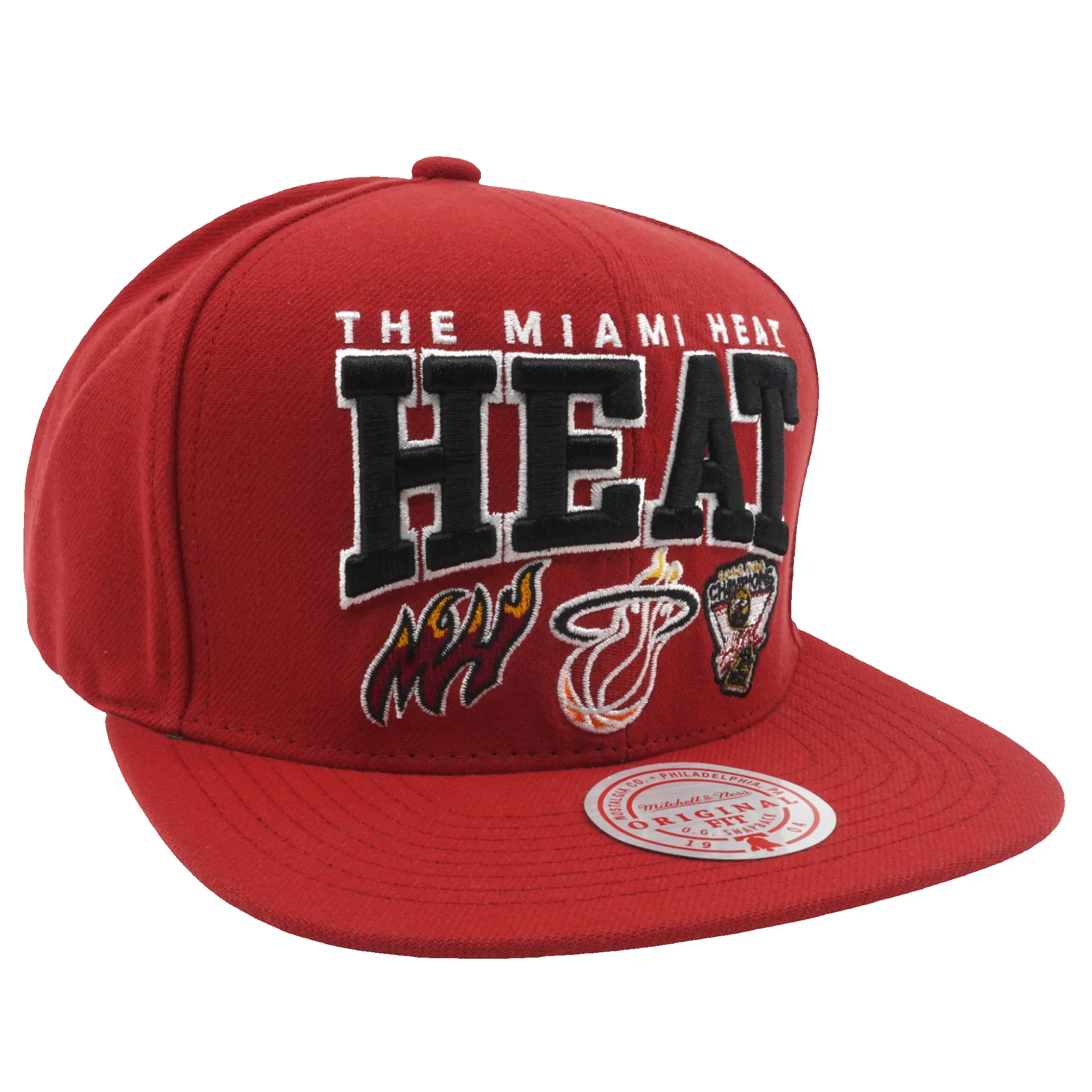Men's Mitchell & Ness NBA Champ Stack Snapback Hwc Heat - Red sold by Zulily product image thumbnail 3