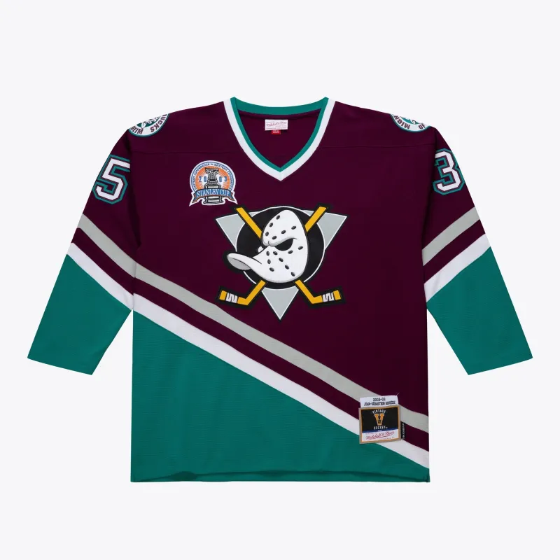 Men's Mitchell & Ness Nhl Dark Jersey Ducks 2002 J-S Giguere sold by Zulily