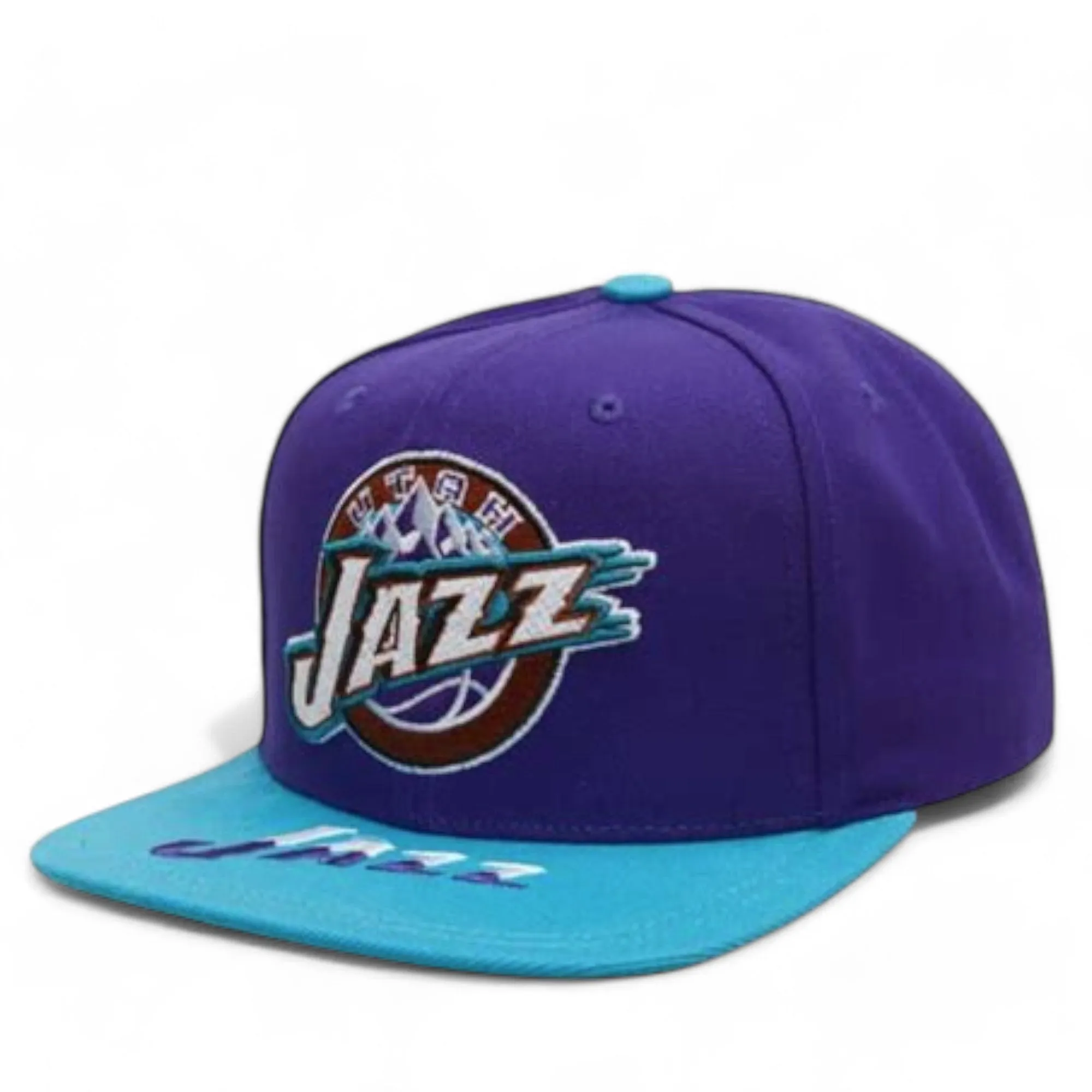 Men's Mitchell & Ness NBA Logo Bill Snapback Hwc Jazz - Purple-Teal sold by Zulily