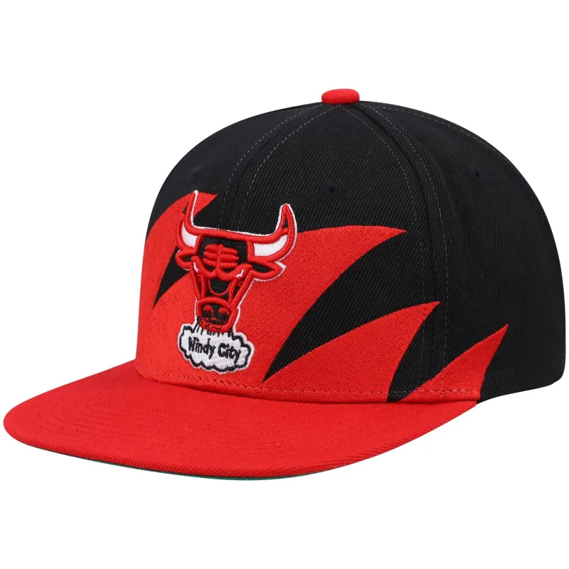 Men's Mitchell & Ness NBA Sharktooth Snapback Hwc Bulls - Black-Red sold by Zulily