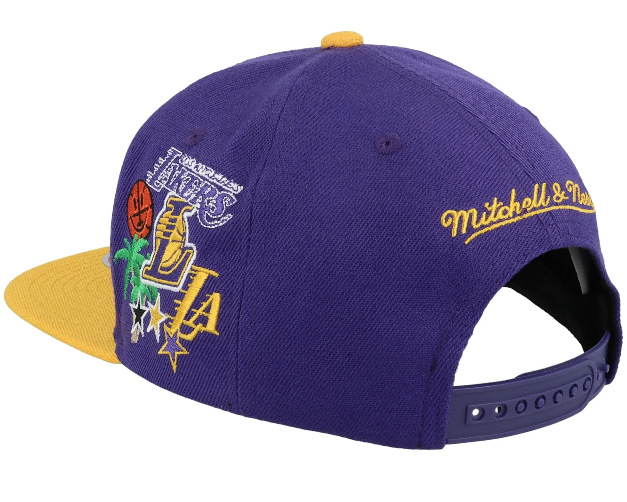 Men's Mitchell & Ness NBA Patch Overload Snapback Lakers - Purple-Yellow sold by Zulily product image thumbnail 3