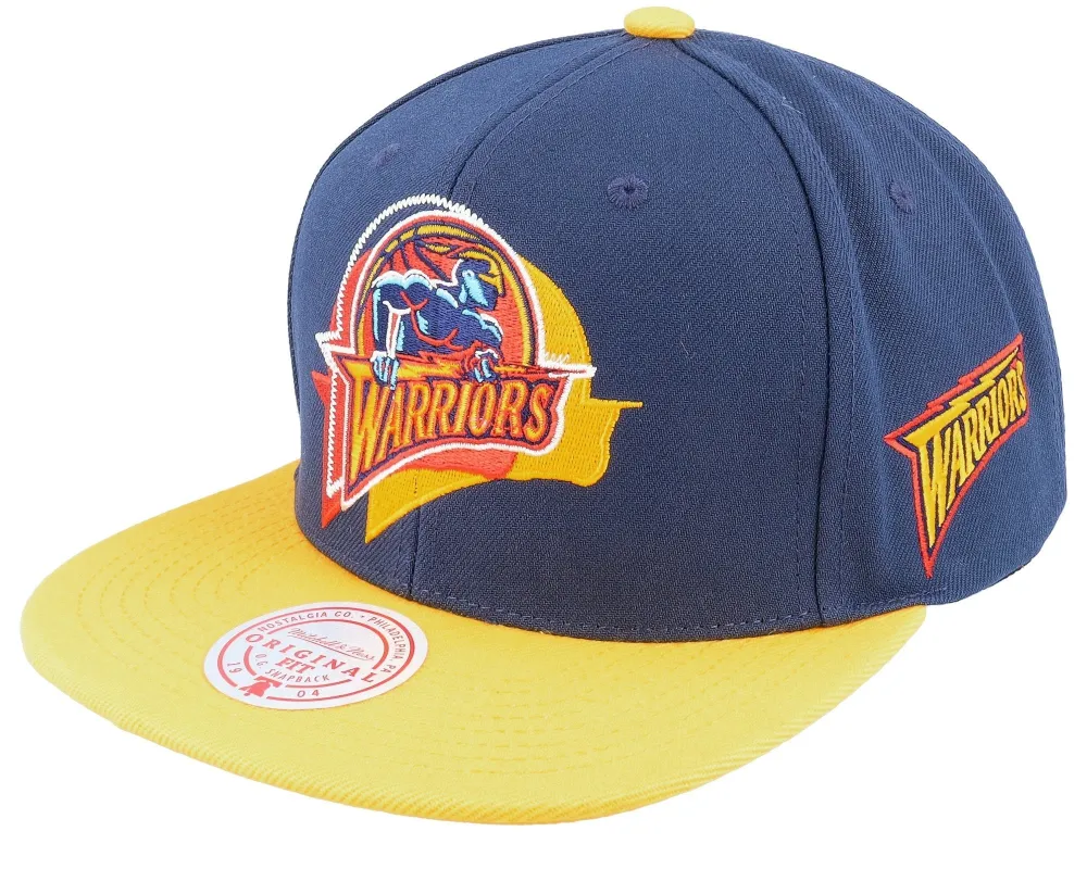 Men's Mitchell & Ness NBA Logo Blur Snapback Hwc Warriors - Blue-Yellow sold by Zulily