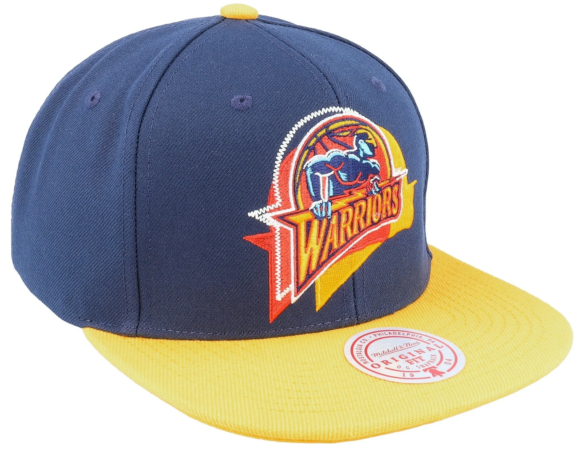 Men's Mitchell & Ness NBA Logo Blur Snapback Hwc Warriors - Blue-Yellow sold by Zulily product image thumbnail 2