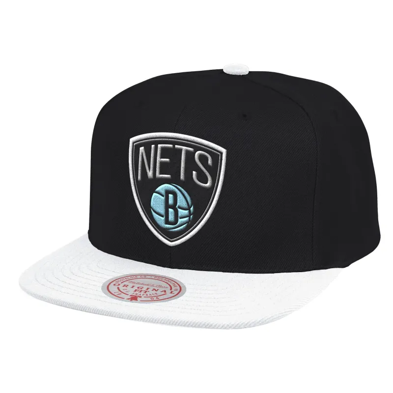 Men's Mitchell & Ness NBA Oreo Hook Snapback NBA Nets - Black-White sold by Zulily