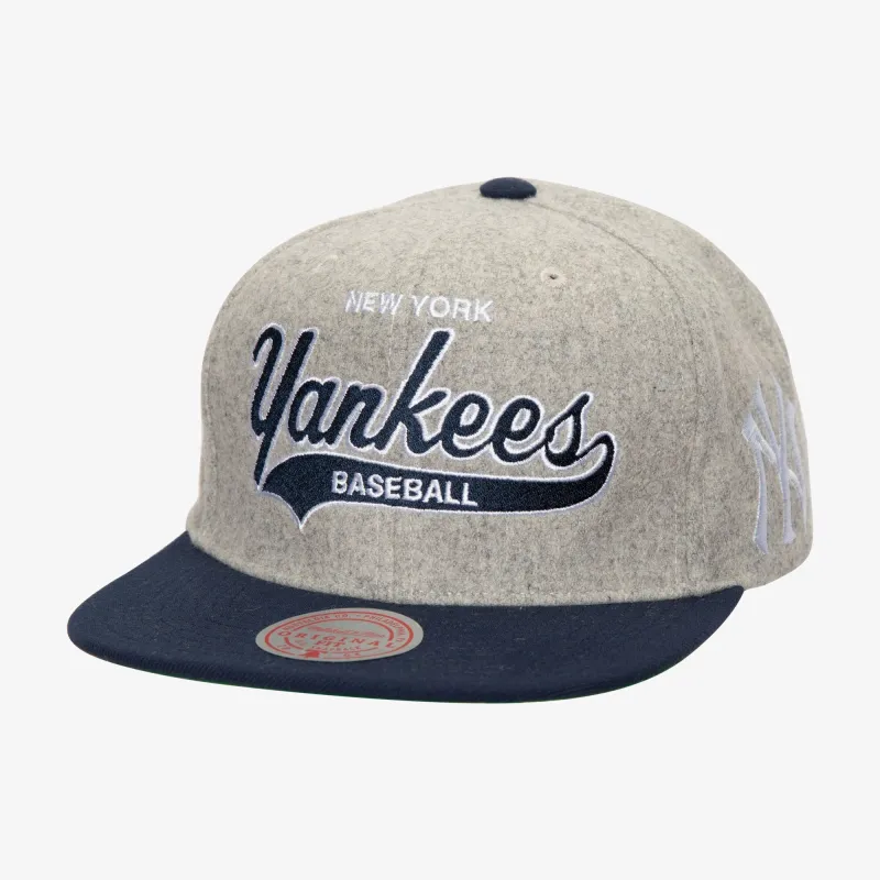 Men's Mitchell & Ness MLB Tailsweep 2.0 Melton Snapback Yankees made by Mitchell & Ness