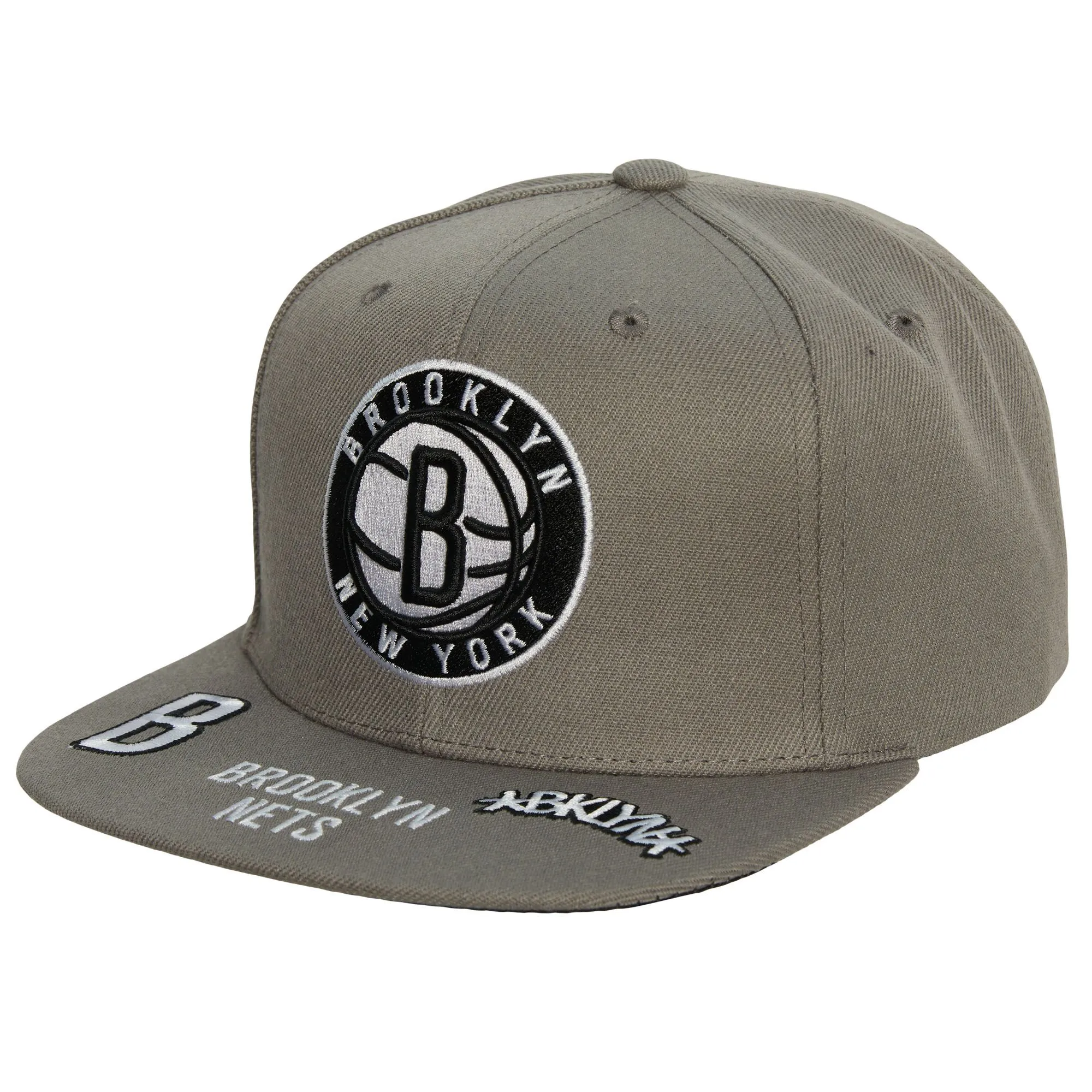 Men's Mitchell & Ness NBA Front Face Snapback Nets - Grey sold by Zulily