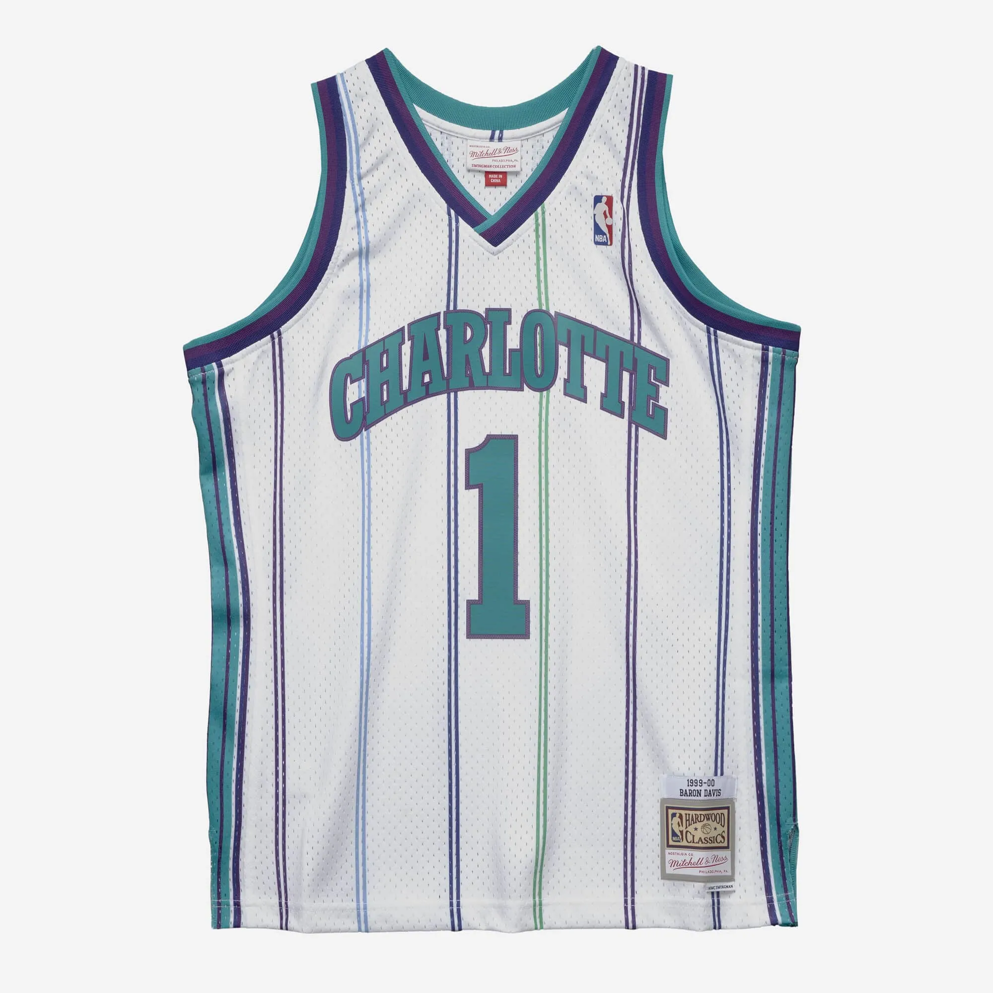 Mitchell & Ness NBA Swingman Jersey Charlotte Hornets 1999 Baron Davis sold by Zulily