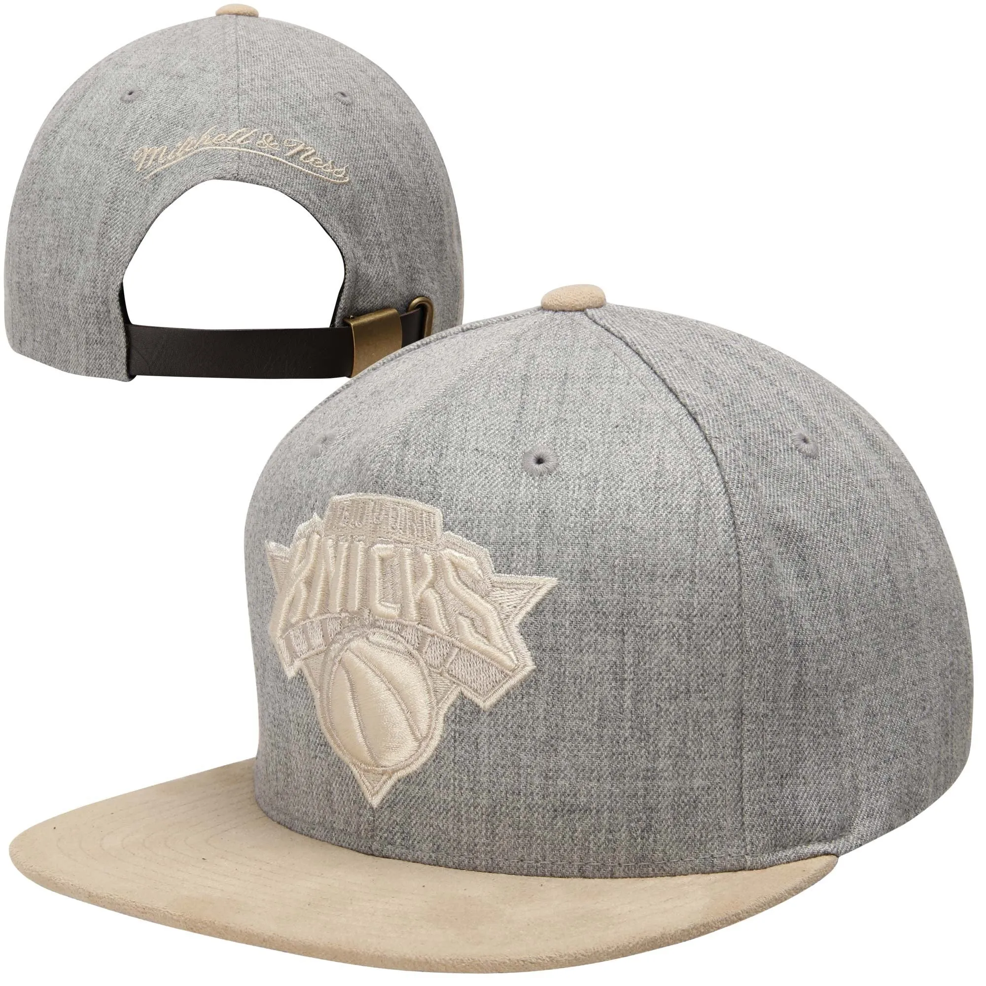 Men's Mitchell & Ness NBA New York Knicks Heather Suede Two-Tone Adjustable Hat sold by Zulily