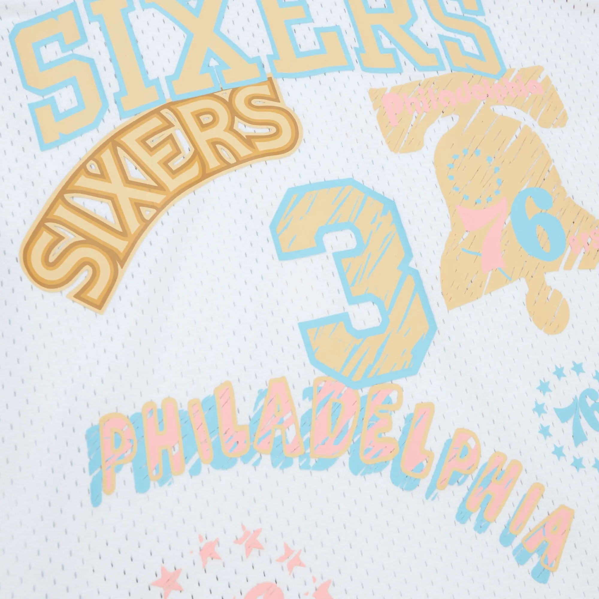 Men's Mitchell & Ness Sidewalk Sketch Swingman Jersey 76Ers 2002 Allen Iverson sold by Zulily product image thumbnail 4