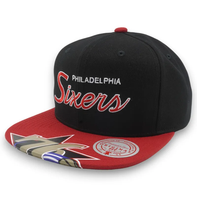 Men's Mitchell & Ness NBA Big Mouth Snapback Hwc 76Ers - Black sold by Zulily