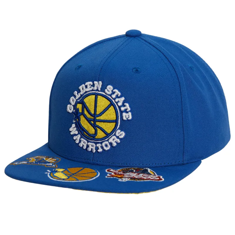 Men's Mitchell & Ness NBA Front Face Snapback Hwc Warriors - Blue sold by Zulily