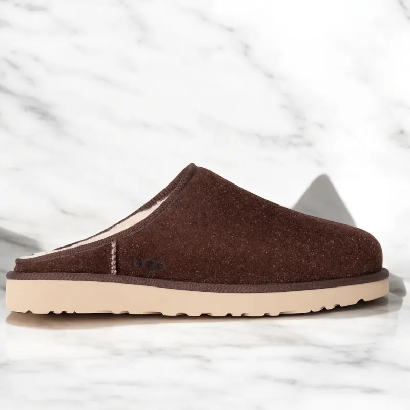 Men's UGG Classic Slip-On Shaggy Suede Slipper 'Burnt Cedar' made by UGG