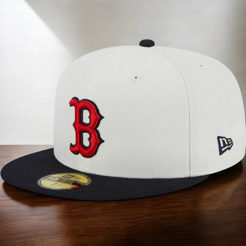 Men's New Era MLB Boston Red Sox 5950 Retro E1 Fitted - Cream/Royal sold by Zulily