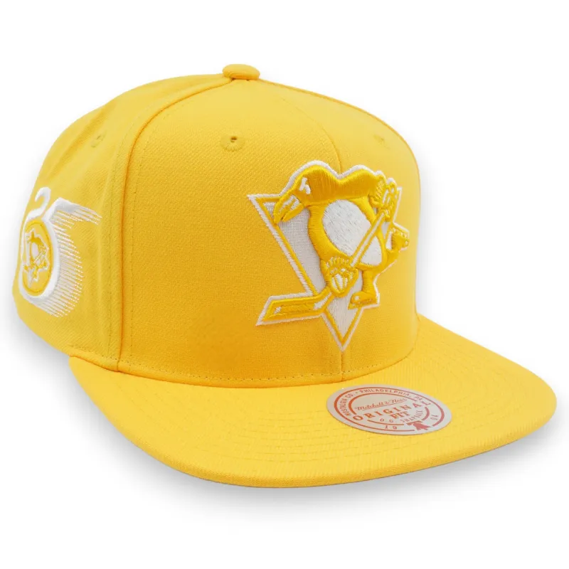 Men's Mitchell & Ness Nhl Back To Basics Snapback Penguins - Yellow sold by Zulily