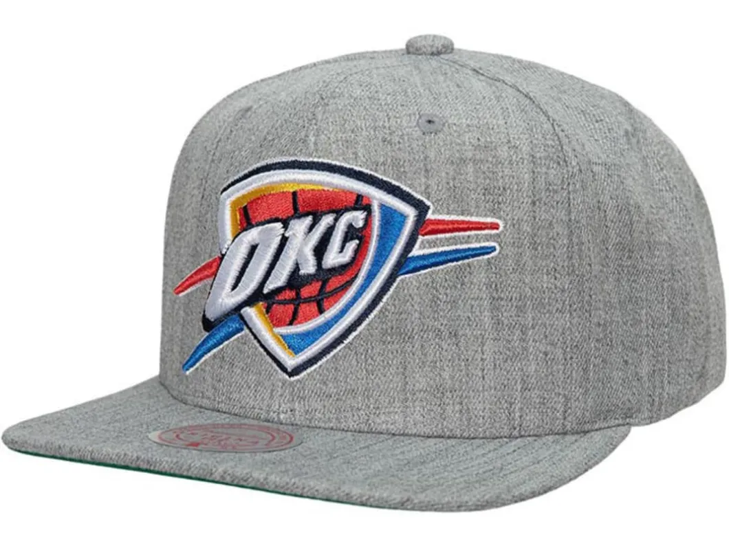 Men's Mitchell & Ness NBA Team Heather 2.0 Snapback Thunder sold by Zulily