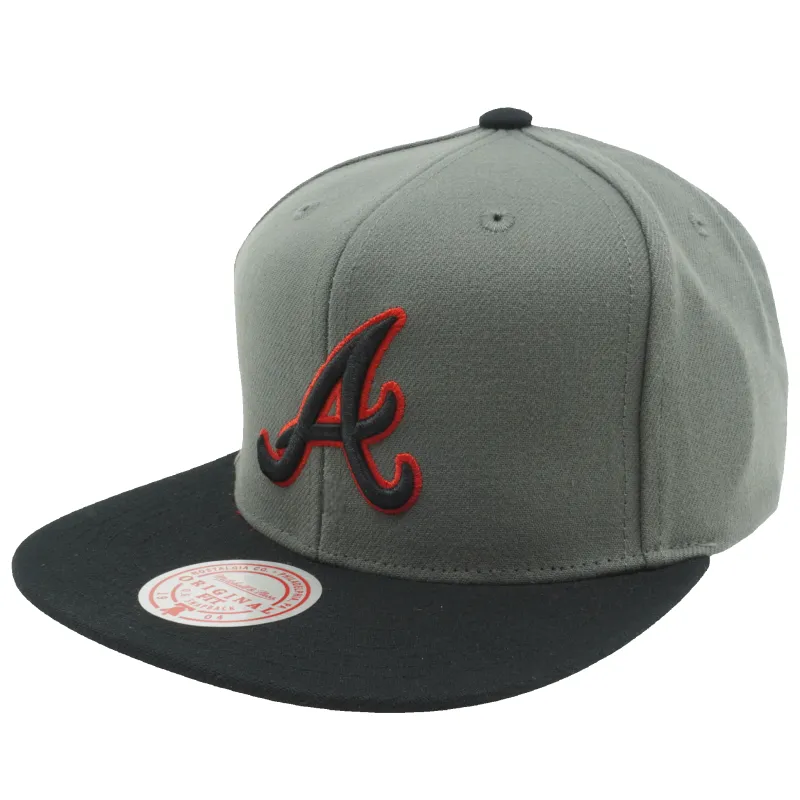 Men's Mitchell & Ness MLB Storm Front Snapback Braves - Grey sold by Zulily