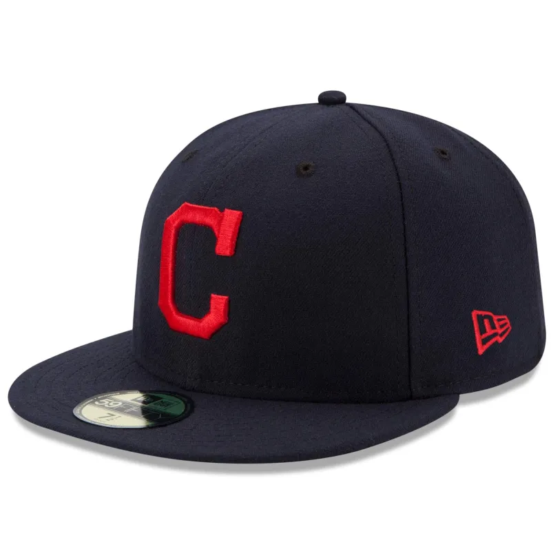 Men's New Era MLB Cleveland Indians 5950 Ac Perf Fitted - Navy/Red sold by Zulily