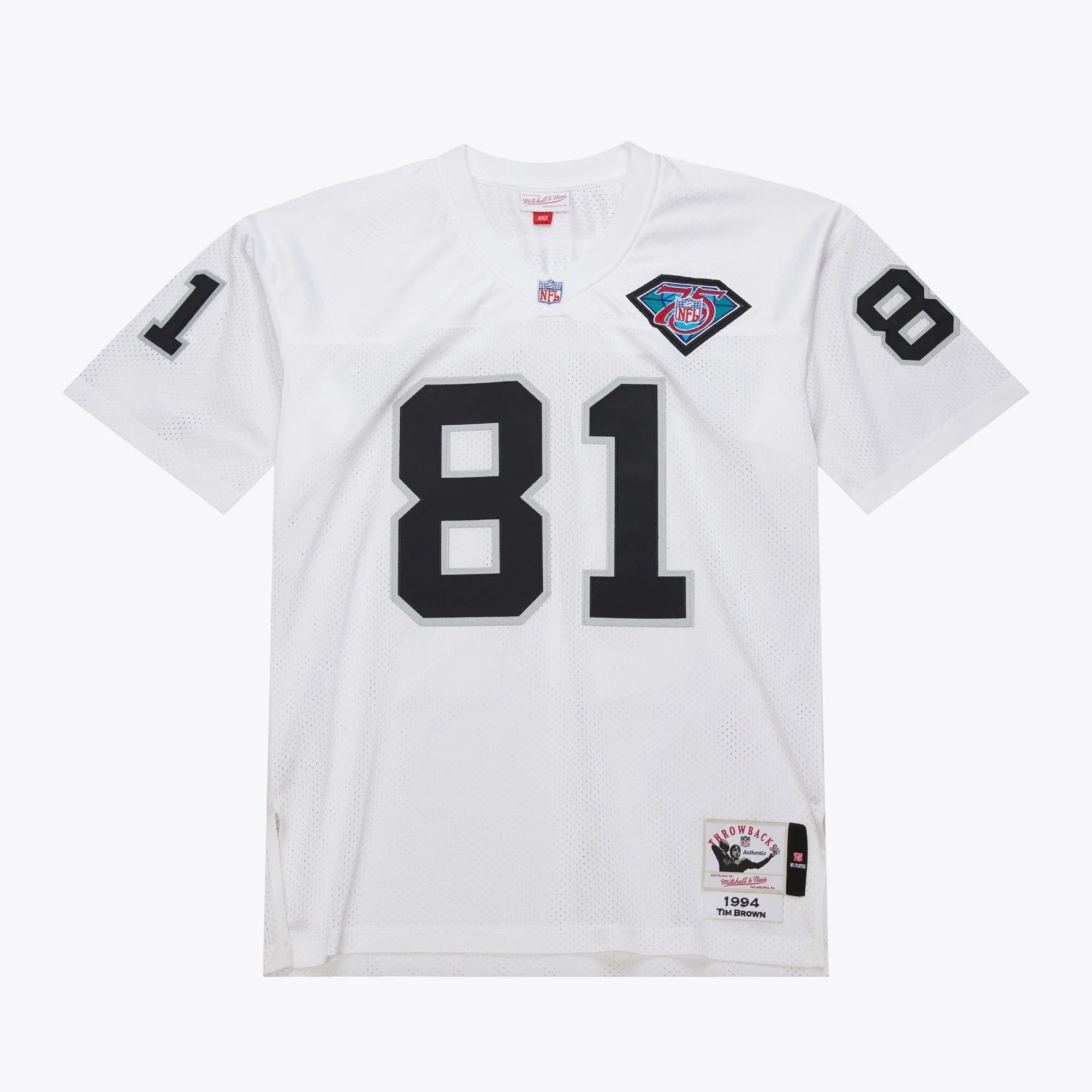Men's Mitchell & Ness NFL White Jersey Raiders 1994 Tim Brown sold by Zulily