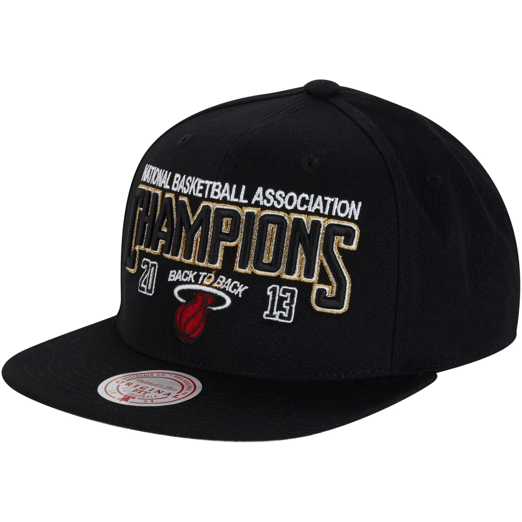 Men's Mitchell & Ness NBA Champs Snapback Hwc Heat - Black sold by Zulily