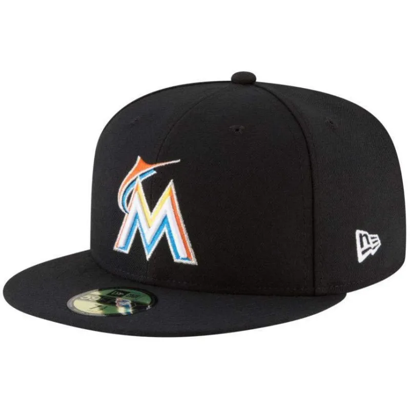 Men's New Era MLB Authentic Collection On Field 59Fifty Fitted Cap Miami Marlins made by New Era